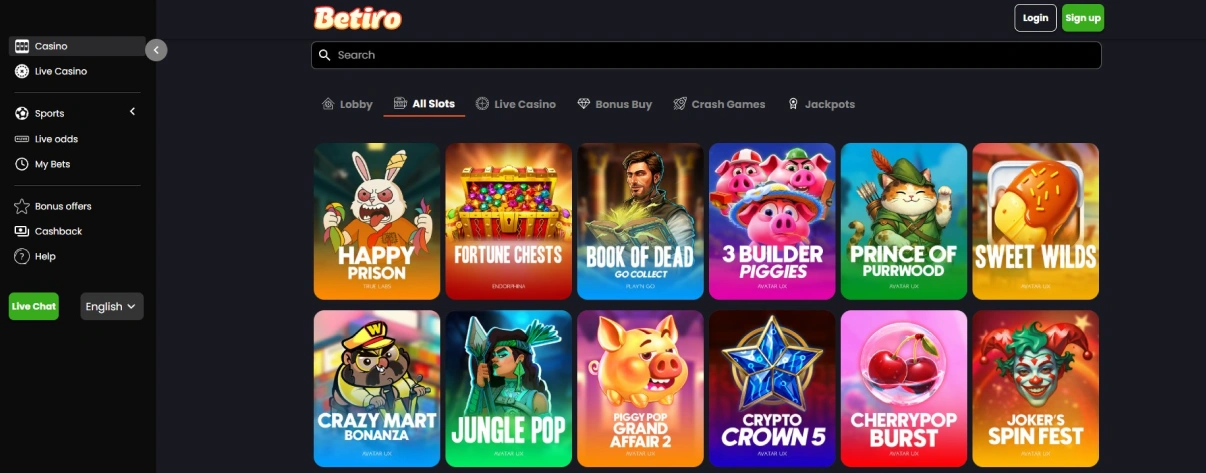 Betiro Casino Spielautomaten-Bild.